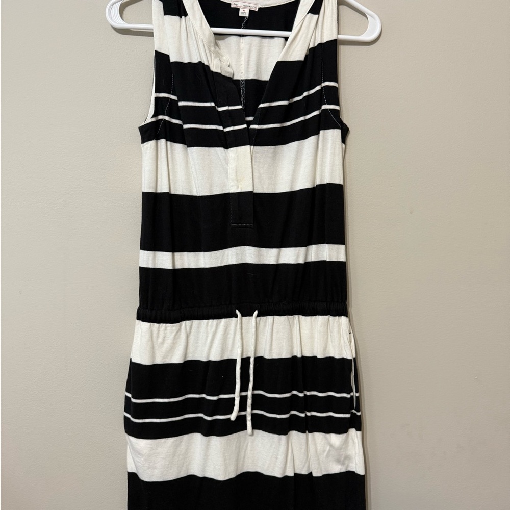 Gap Black and White Striped Sleeveless Dress